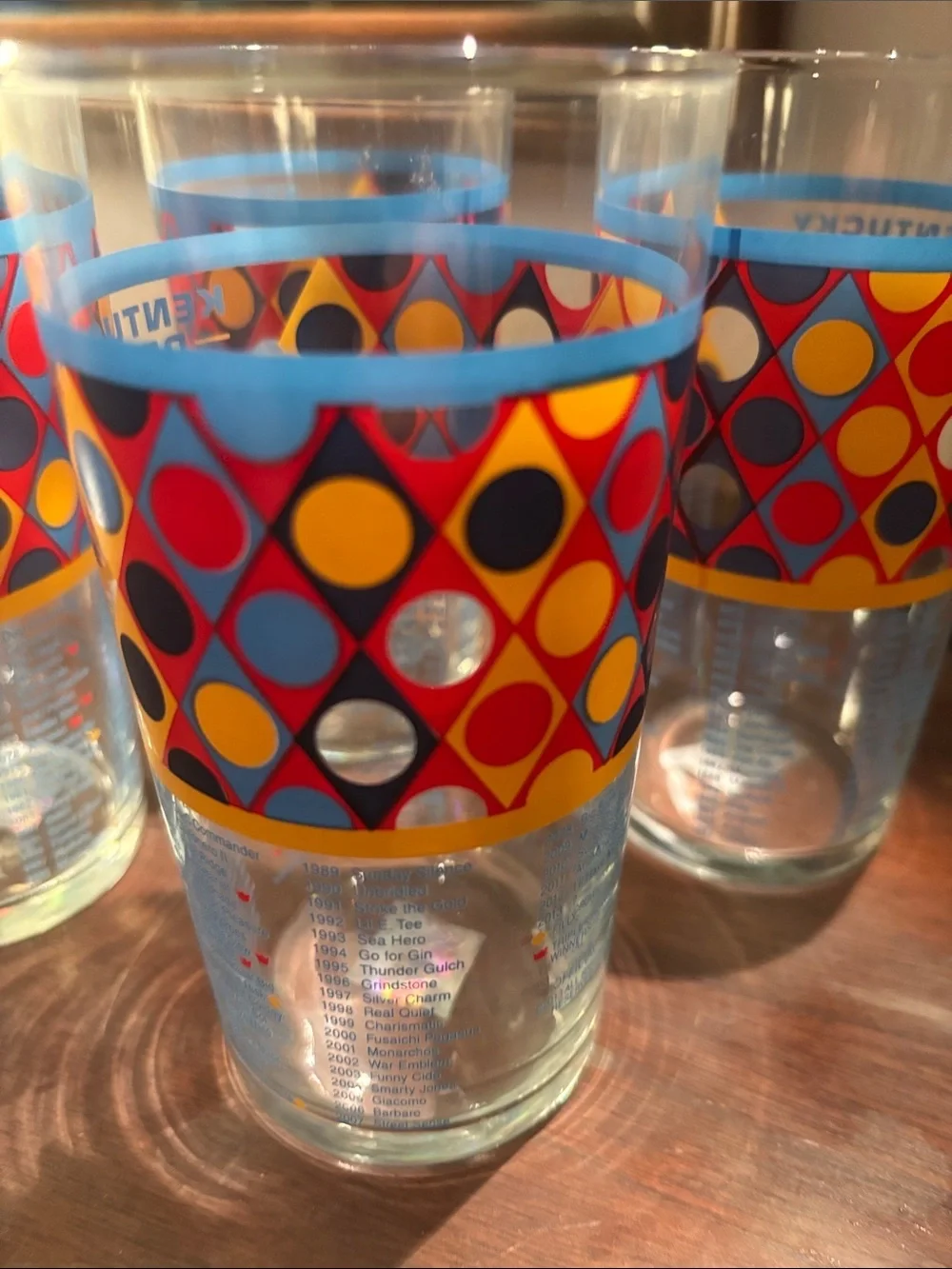 Kentucky Derby 139 Collectible Racing Glass - Colorful Polka Dot Design